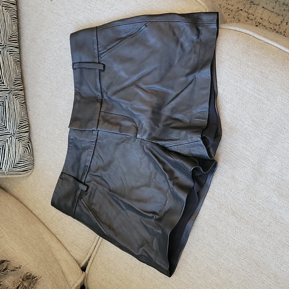 Alice and Olivia Lambskin shorts
